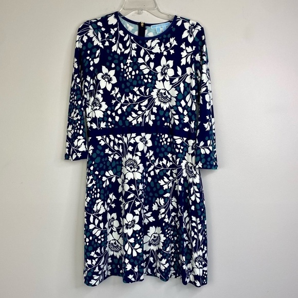 Draper James Blue Green White floral dress size M - Picture 10 of 12